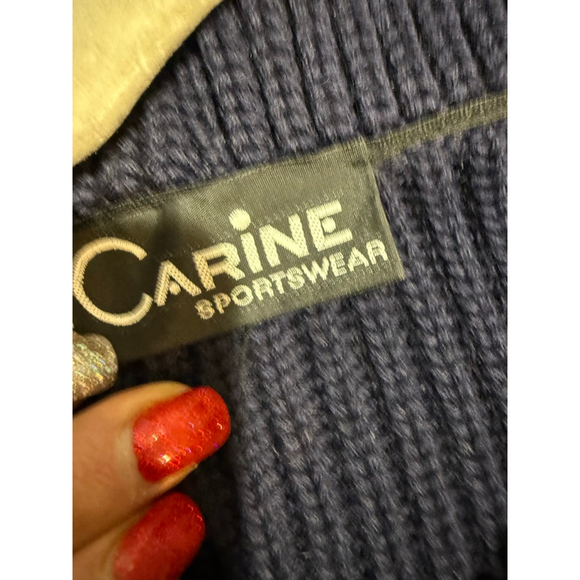 Men's CARINE SPORTSWEAR Navy Ribbed Shawl Collar Cardigan M - Picture 7 of 9